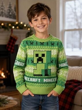 Minecraft Green Creeper Holiday Sweater